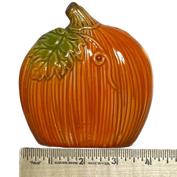 Pumpkin Napkin Holder Hand Painted Glazed Ceramic Seasonal Functional Art - Picture 10 of 16